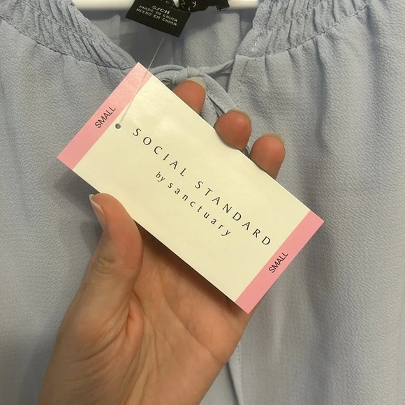 NWT Social standard by sanctuary light blue blouse - Picture 4 of 9